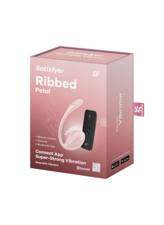 Oeuf vibrant télécommandé rose Ribbed Petal Satisfyer - CC597861
